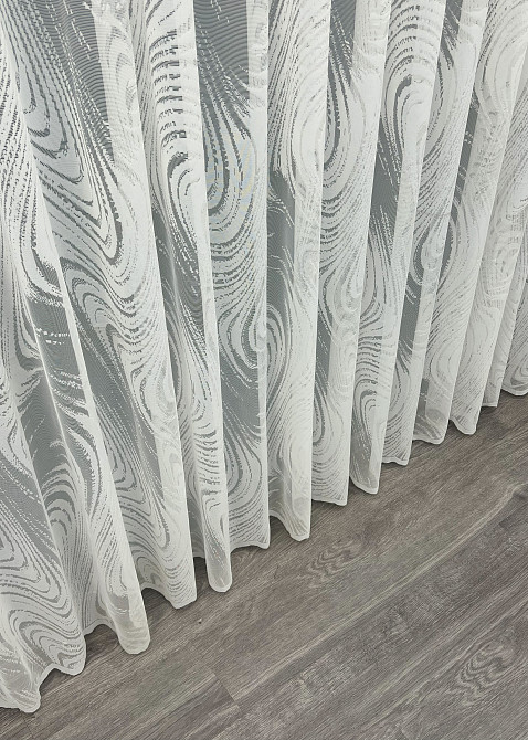 Тюль жаккард цвет молочный 1996т Киев - изображение 7