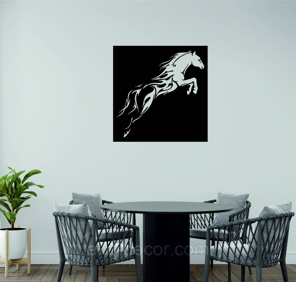 Декоративное настенное Панно «Лошадь» Декор на стену 70*70 см, Черный Киев - изображение 5