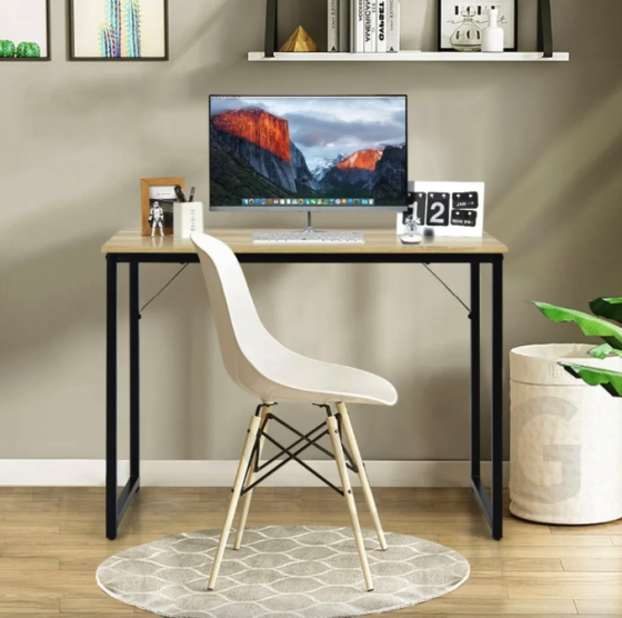 Письмовий стіл Costway Homart із сталевим каркасом натуральний Київ