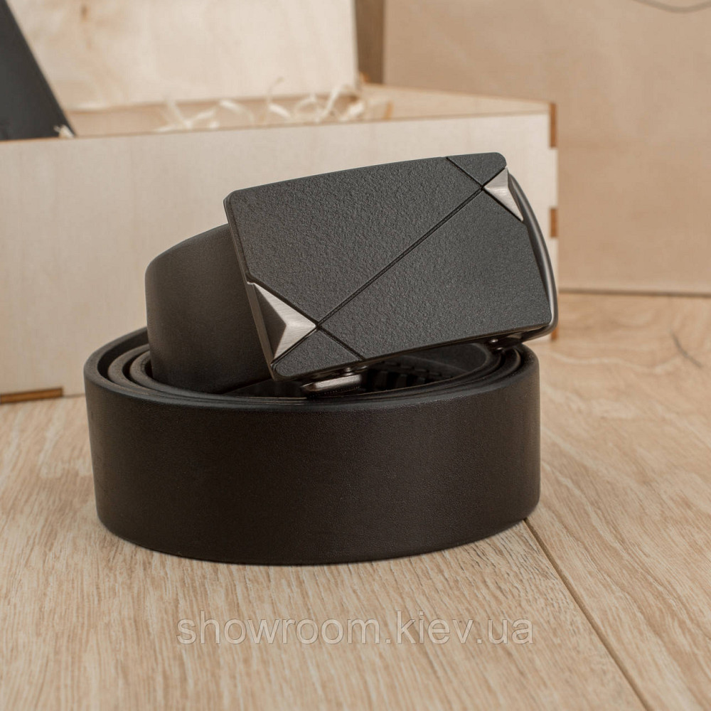 Чоловічий подарунковий набір Leather Collection (гаманець та ремінь автомат) (LC008) Київ - фото 2