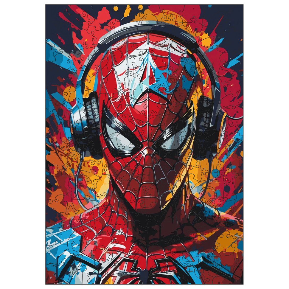 Фігурний пазл з дерева "Людина-павук" PZ013-A4C-AC розмір А4, картонна коробка Вінниця - фото 1