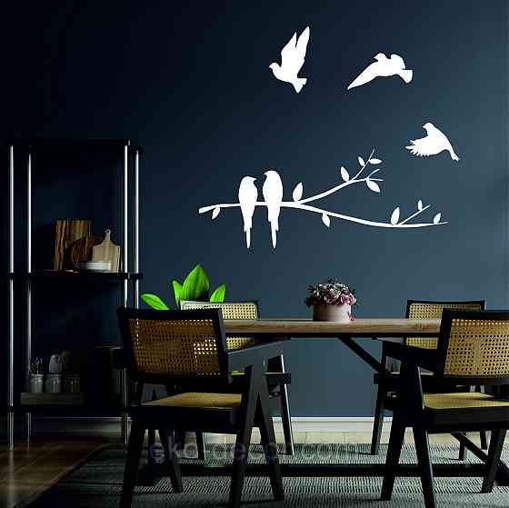 Декоративное настенное Панно «Птички», Декор на стену 70*27 см, Белый Киев