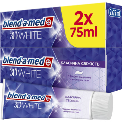 Зубная паста Blend-a-med 3D White Классическая свежесть 2 х 75 мл (8006540792940) Винница - изображение 1