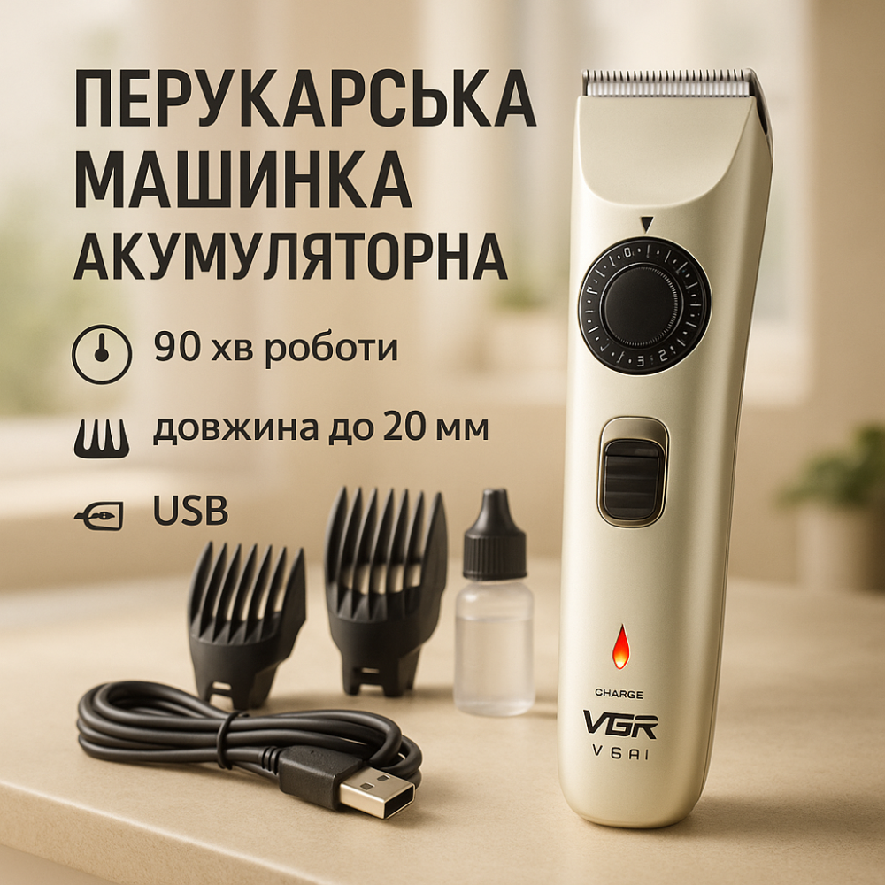 Триммер для самостоятельной стрижки волос, Машинка для стрижки волос хороша, Триммер беспроводной VP-90 Львов - изображение 18