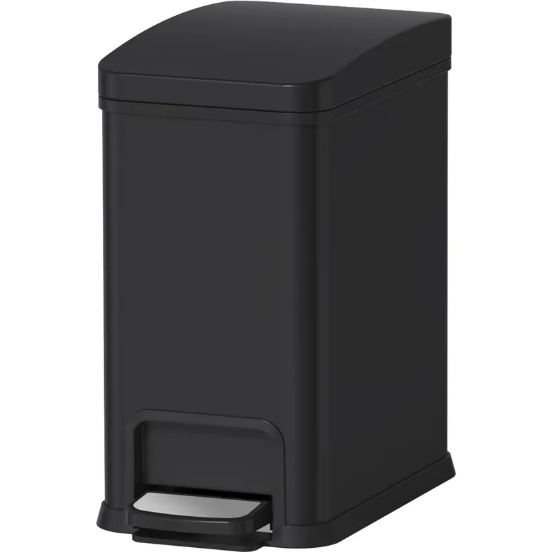Відро для сміття з плавним закриванням прямокутне Koer TC-010108-05 8 л колір чорний нерж. сталь (KR5593) Чернівці - фото 1