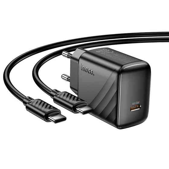 Сетевое зарядное устройство с кабелем HOCO CS24A Puerto single-port PD25W charger set (C to C)(EU) Black Одесса