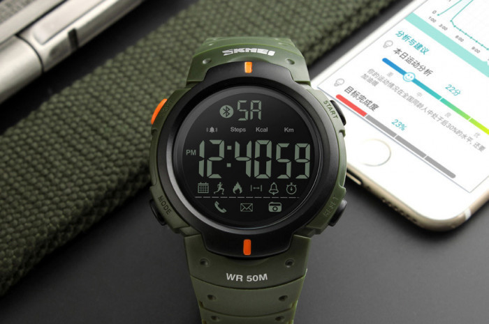 Спортивные смарт часы Skmei 1301 Шагомер Bluetooth ударопрочные Черные Винница - изображение 9