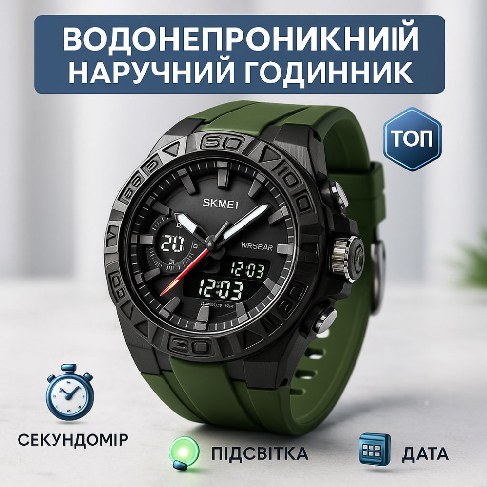 Мужские водонепроницаемые спортивные наручные часы skmei SKMEI, Часы для мужчин с водозащитой UC-47 Львов - изображение 4