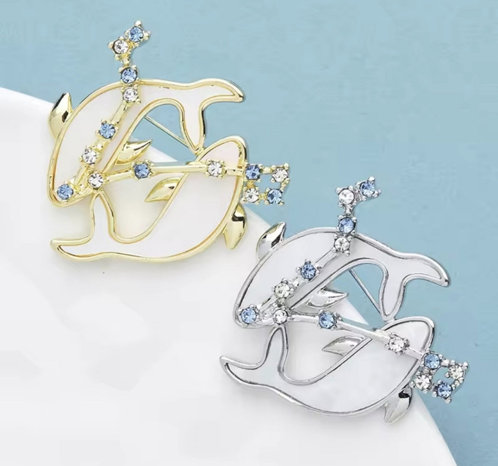 Брошка знак зодіаку "Риби" Золотистий Сміла - фото 3