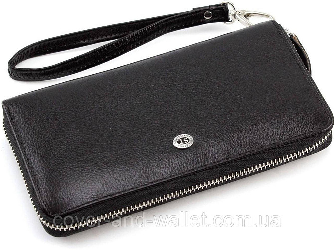 Чоловічий гаманець клатч з гладкої шкіри коричневого кольору ST Leather Київ - фото 7