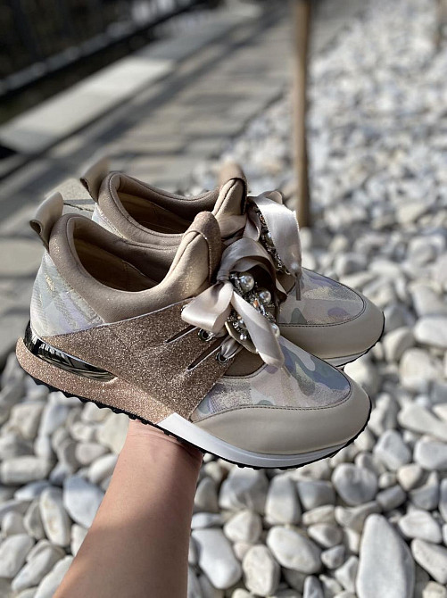 GINA ORIGINAL Кросівки жіночі GINA ORIGINAL 6986 беж/золото (весна-осінь, шкіра натуральна) (42 Коломыя - изображение 1