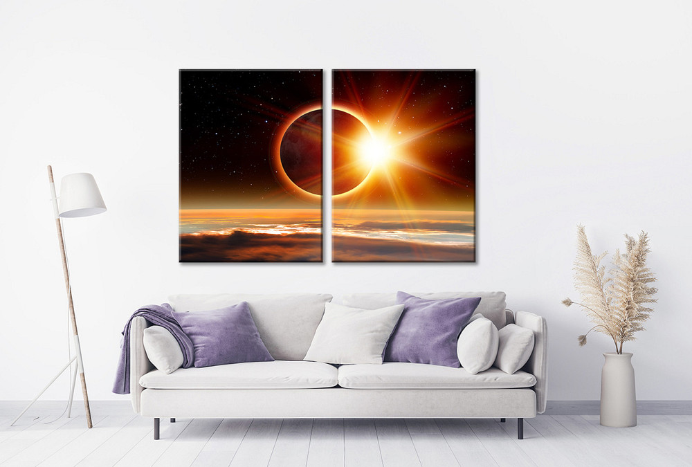 Модульная картина в гостиную / спальню Сонячне затемнення   TLV-2_148 120х170  см Киев - изображение 2