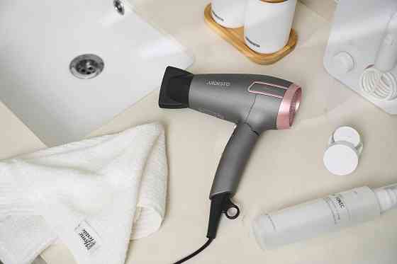 Фен ARDESTO Pink Touch, 2000Вт, 2 швидкості, 2 темп.режими, складана ручка, сірий+рожевий Київ