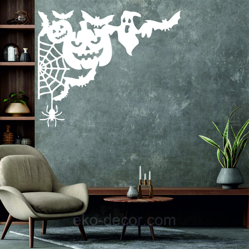 Декоративное настенное Панно «Хэллоуин», Декор на стену 110*89 см, Белый Киев - изображение 1