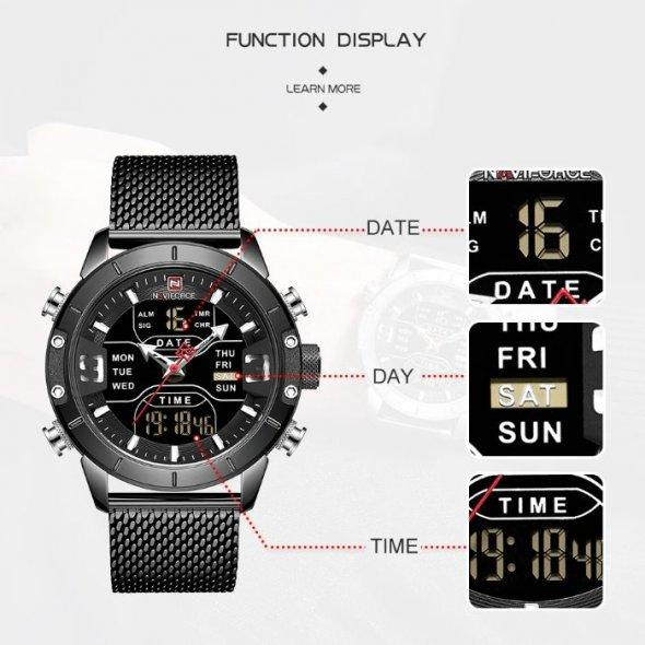 Мужские наручные часы Naviforce Tesla Black NF9153 Винница - изображение 9