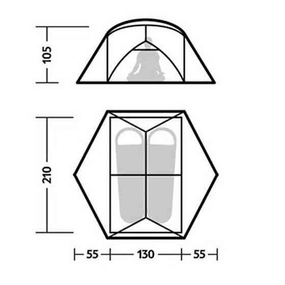 Намет двомісний легкий Naturehike Mongar CNK2550WS016 15D Сірий Київ