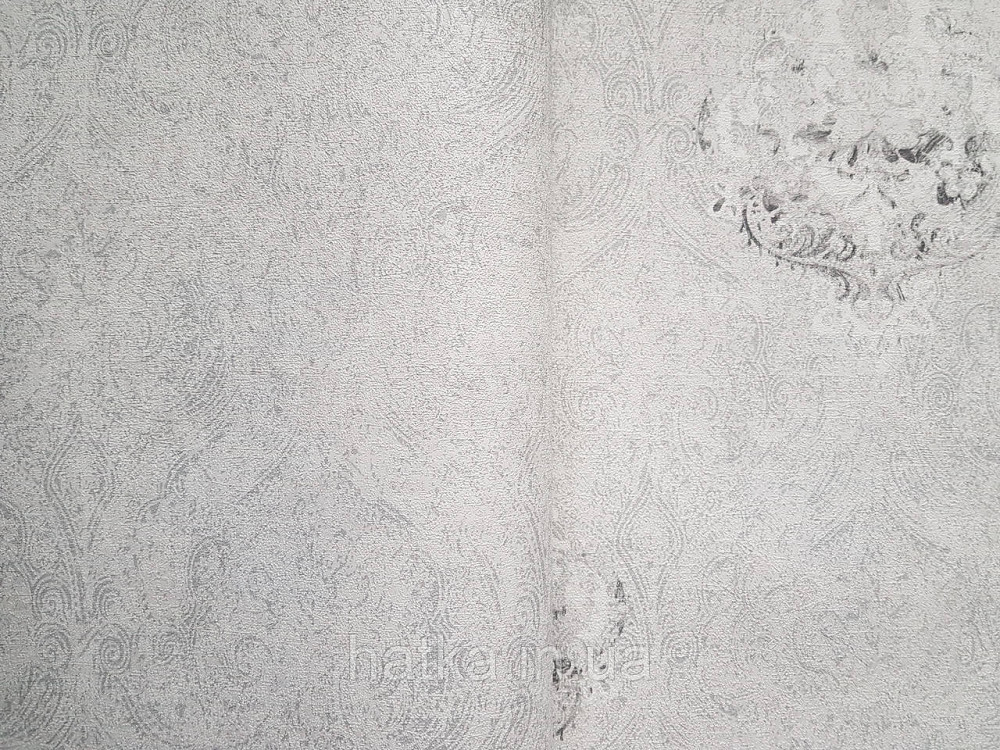 Обои винил на флизелине горячего тиснения DU&KA  Voyage1.06х10 вензеля завитки восточный рисунок  белые серые Киев - изображение 2