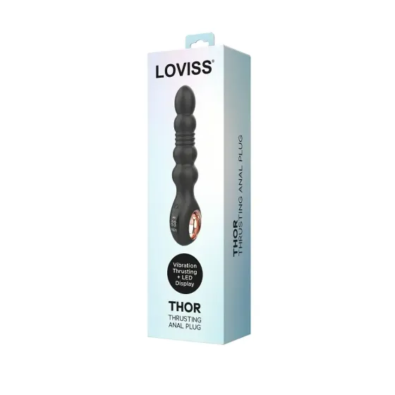 Анальний вібратор з пульсацією Loviss Thor Thrusting Anal Plug, 2 мотори Львів