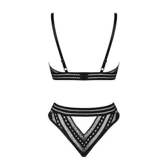 Комплект білизни Obsessive Natilya 2-pcs set XS/S, black, бюстгальтер, трусики Sex Aura Київ
