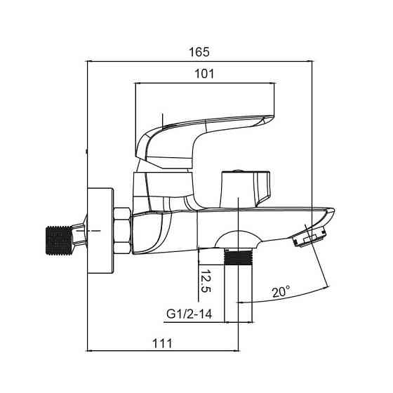 Змішувач для ванни з коротким виливом Koer KB-40008-05 (Колір чорний) (KR3473) Київ