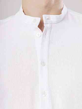 Льняная рубашка с длинным рукавом casual Pobedov Exlnt. Белая рубашка мужская Киев