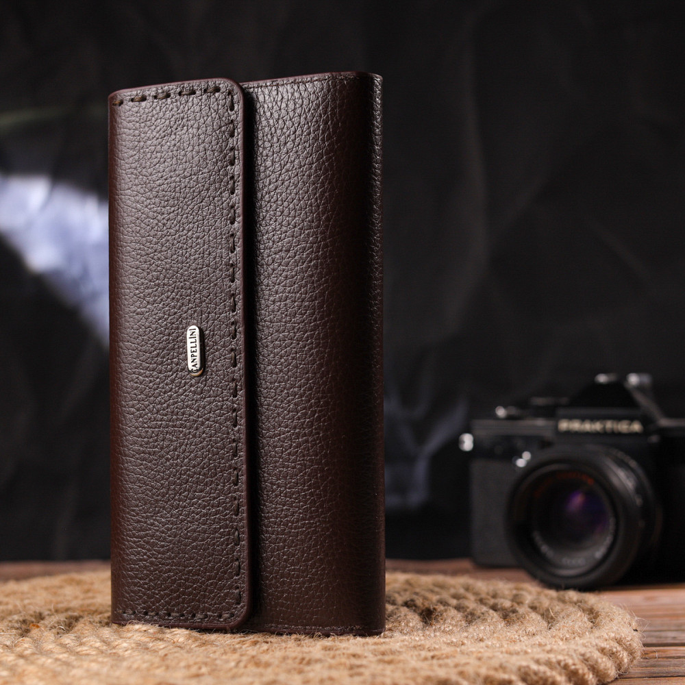 Вместительный женский кошелек из натуральной кожи CANPELLINI 21660 Коричневый Киев - изображение 8