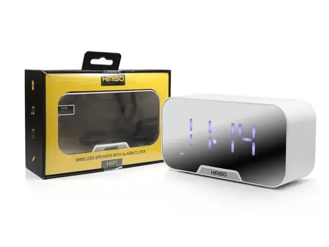 Портативна Bluetooth колонка-годинник KIMISO K-10: 2 динаміки, FM-радіо, будильник, до 5 годин робот Київ - фото 1
