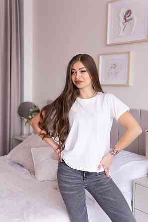 Базовая футболка женская однотонная Молочный S Харьков