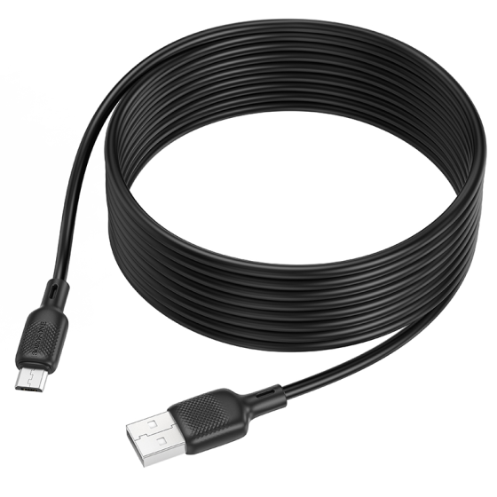 Кабель BOROFONE BX113 Lenny silicone charging data cable Micro(L=3M) Black Одесса