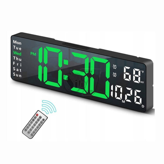 Цифровые настенные часы DS-6629 с зелеными LED-цифрами, пультом, температурой, датой, будильником, таймером, USB Киев