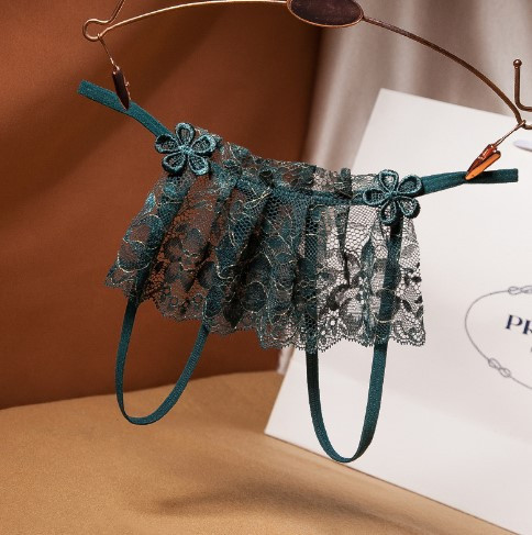 Трусики с доступом кружевные универсальный зеленый Киев - изображение 1