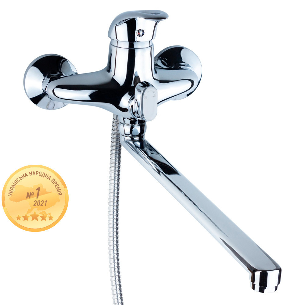 Смеситель NK Ø40 для ванны гусак прямой 350мм дивертор встроенный картриджный AQUATICA NK-2C232C (9749220) Киев - изображение 1