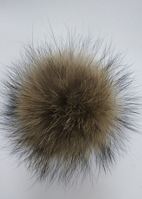 Помпон меховой на шапку енотовый 18-20см Харьков - изображение 2