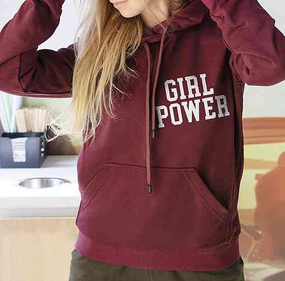 Бордова жіноча толстовка з написом — GIRL POWER Чернівці