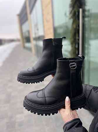 Olli Жіночі черевики OLLI чорні натуральна шкіра з хутром висота 15см (K-46-Астра 5290) 37р.38р Коломия
