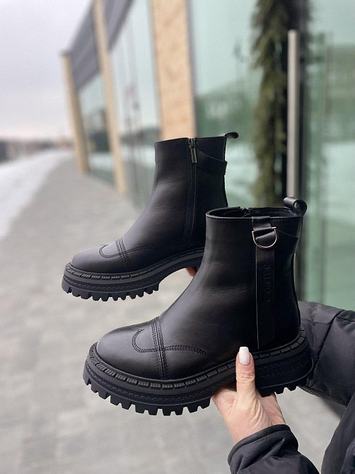 Olli Жіночі черевики OLLI чорні натуральна шкіра з хутром висота 15см (K-46-Астра 5290) 37р.38р Коломыя - изображение 3