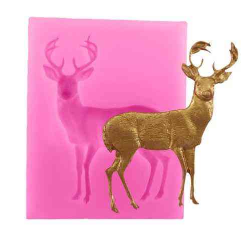 Молд силиконовый Олень 76 на 60 мм розовый Киев