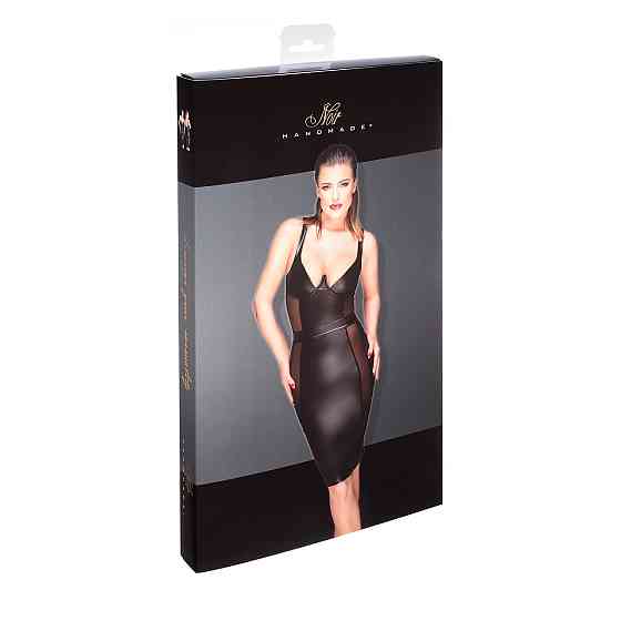 Платье Noir Handmade Venus из Power Wetlook с сетчатыми вставками, чёрное, M Sex Aura Киев