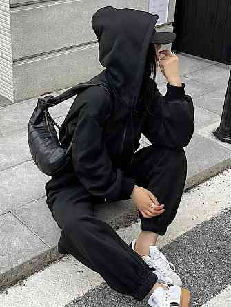 Жіночий теплий базовий костюм двійка: зіп худі+джогери трьохнитка на флісі Одеса