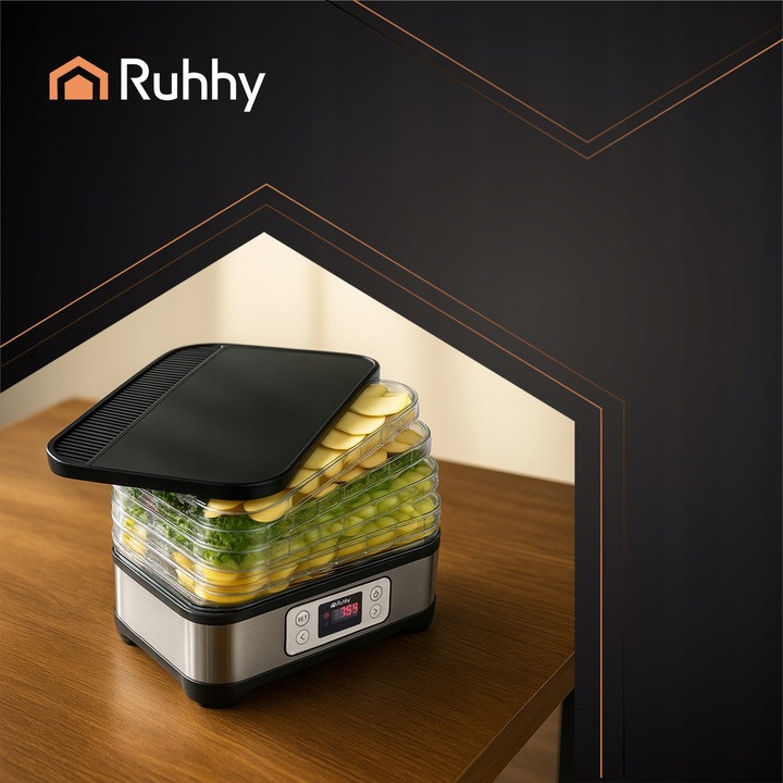 Сушилка для грибов, фруктов и овощей 5 лотков до 10 литров Ruhhy (25929) 400 Вт Нововолынск - изображение 8