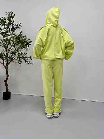 Жіночий стильний повсякденний костюм-двійка, турецька петля бавовна Лайм Одеса