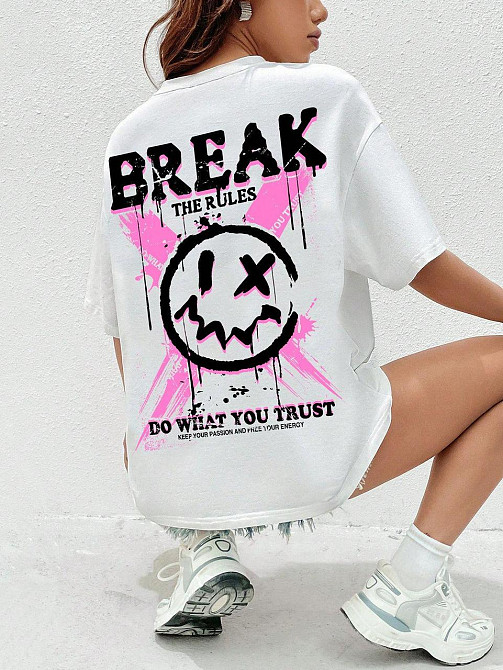 Футболка жіноча з принтом  48 Біла 2664085761 Дніпро - фото 1