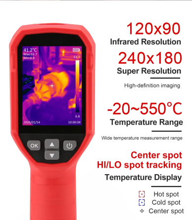 Тепловізійна камера Uni-T UTi120S+ Plus (до 550 °C) з роздільною здатністю 240x180 Червоний Київ