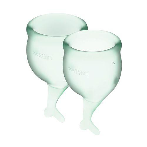 Набір менструальних чаш Satisfyer Feel Secure (light green), 15 мл та 20 мл, мішечок для зберігання Sex Aura Київ - фото 1