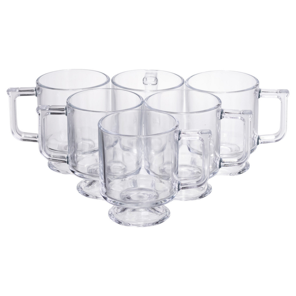 Набор чашек 6 шт для чая и кофе Goblet по 300 (мл) кружки стеклянные Прозрачный HP-19-L6 SBR Киев - изображение 1