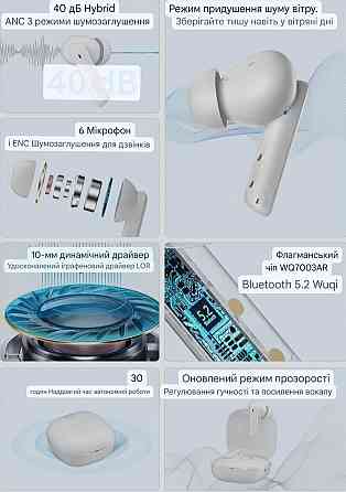 QCY HT05 ANC 40dB  блютуз навушники Київ