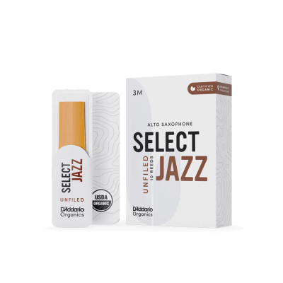 Тростина для саксофона D'Addario Organic Select Jazz - Alto Sax Unfiled 3M - 10 Pack (ORRS10ASX3M) Вінниця - фото 2