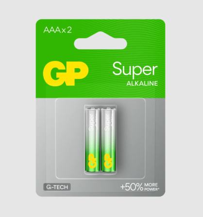 Батарейка мініпальчик AAA GP Super Alkaline LR03 24A 1.5 V 2 шт. блістер Рівне