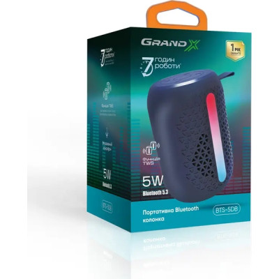 Акустична система Grand-X Bluetooth Dark blue (BTS-5DB) Вінниця - фото 4