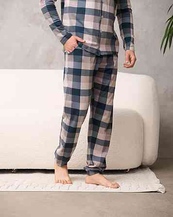 Мужская пижама со штанами - клетка - Family look для пары Tom John 93480 XL Киев